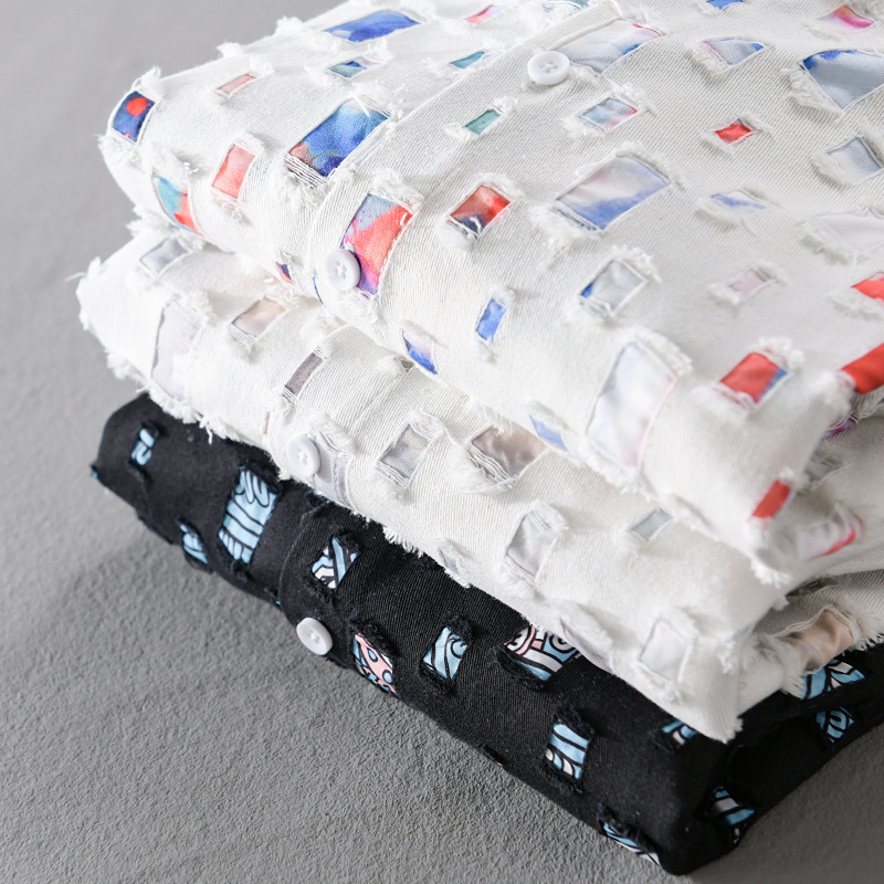 Katoenen herenoverhemd van denim met uniek design